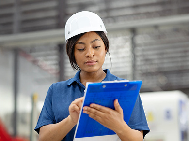 Worker with a clipboard