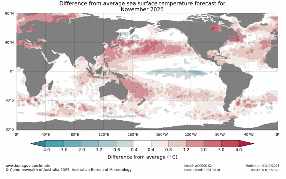 Sea temperature map