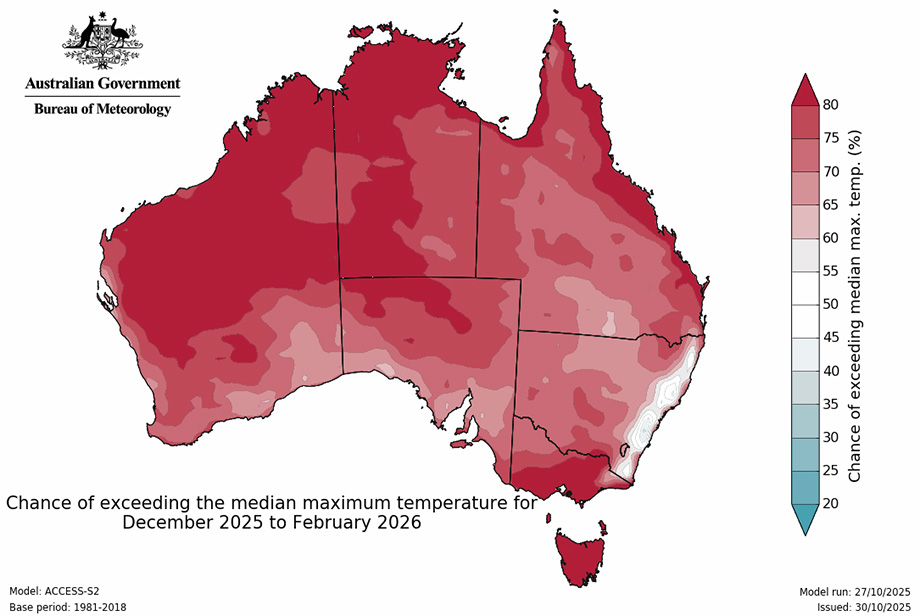 Summer temperature map