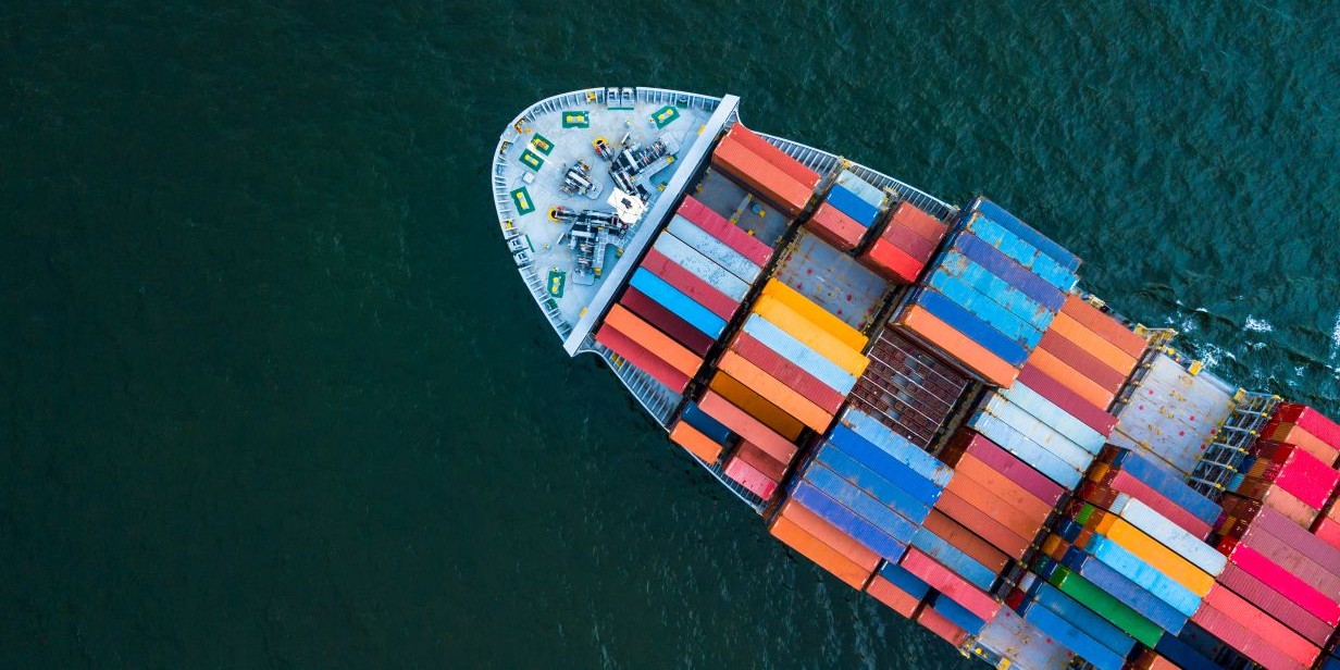 A stock image of a container ship.