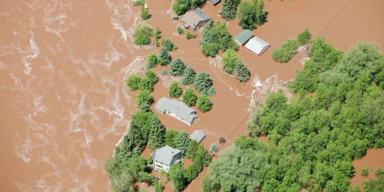Floods—like this image of a flood-stricken neighborhood—are a growing concern across the globe.
