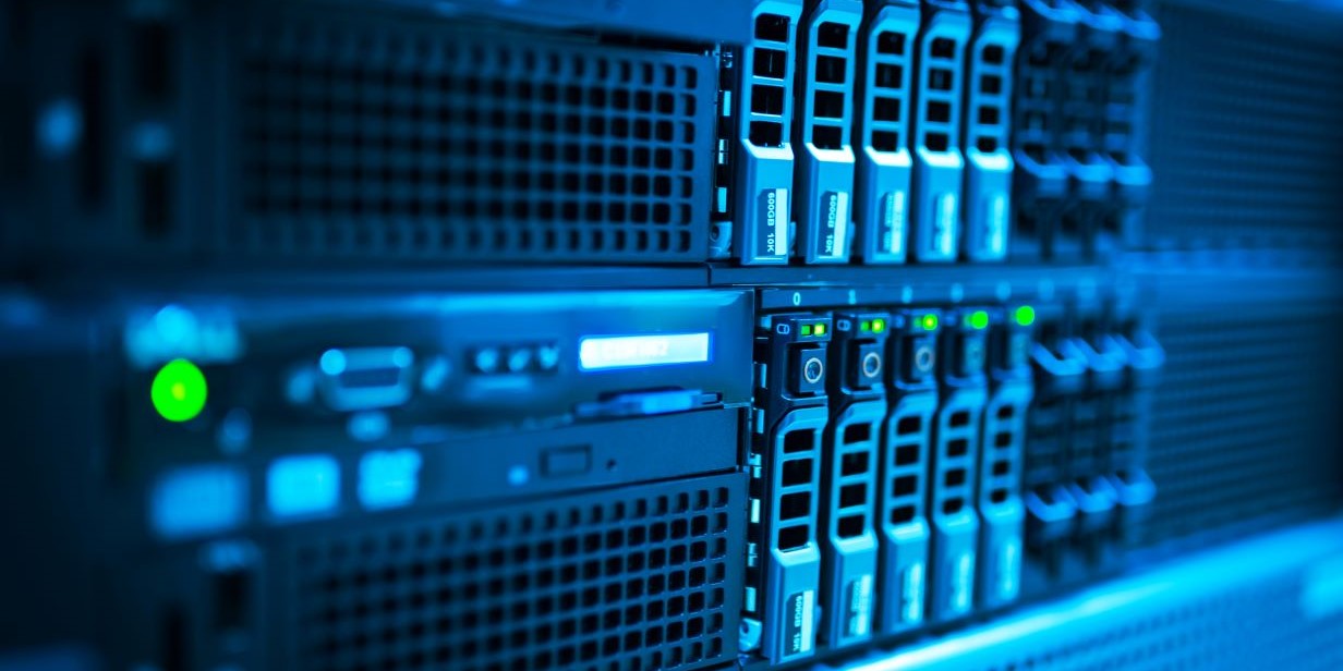 Network servers in a data room. 