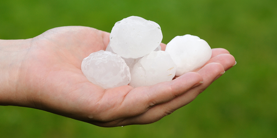 hand holding snowballs