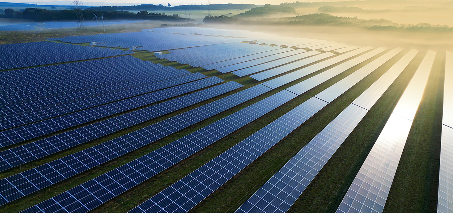 Rows of solar panels
