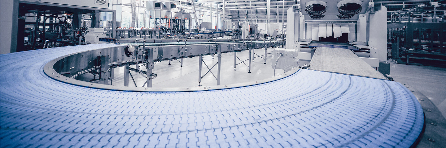 Production line and machines in manufacturing factory