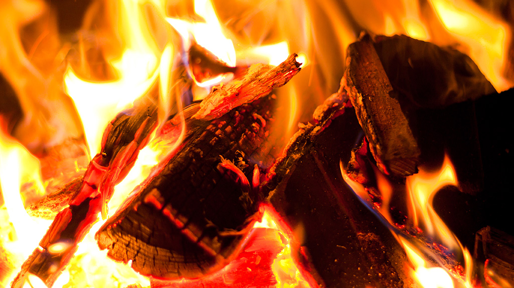 burning wood